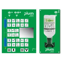 Plum Oogspoel wandstation met één fles Oogspoelwandstation met 1 x 500 ml oogspoeloplossing